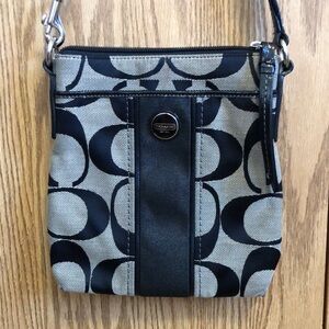 Coach crossbody black & gray bag